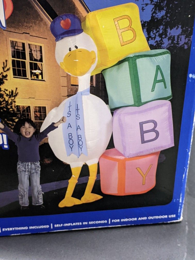 Inflatable Stork For Baby Shower. Party Welcoming Baby, Boy Or girl the Sign Is Removabl.Para Baby Shower O Para Recivir Nuevo Bebé. Just Plug It In.