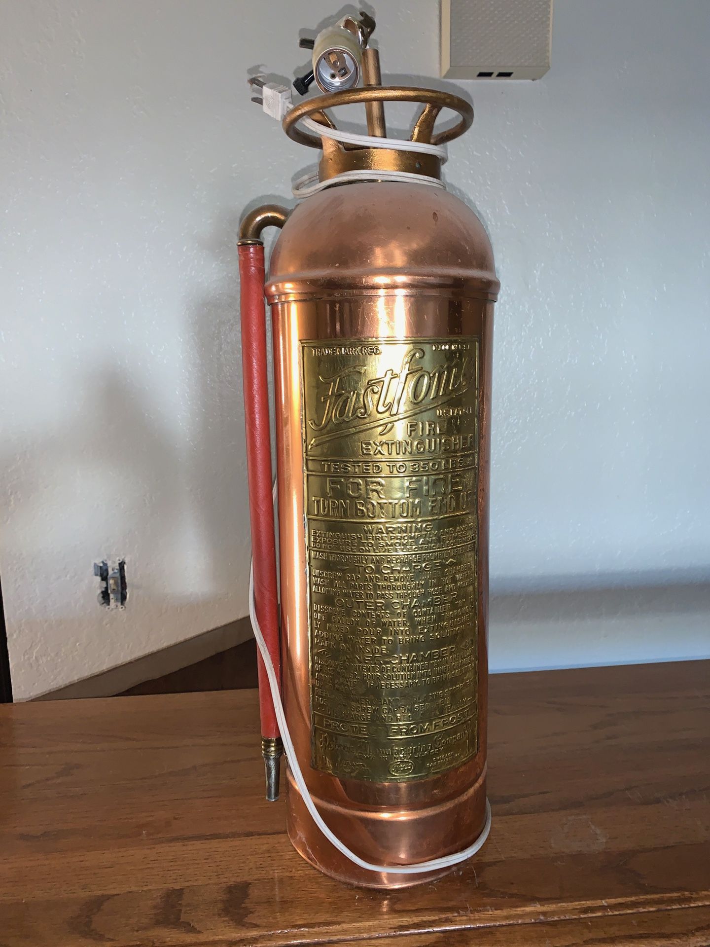 Vintage Extinguisher Lamp DEFINITELY A CONVERSATION PIECE!!! 