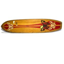 Vintage Nash Wood Skateboard Red Goofy Foot Urethane Wheels 22" 1965, 