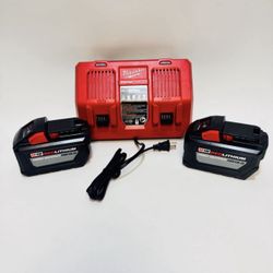 🚀 (2) 12.0 High Output Milwaukee Batteries + Dual Rapid Charger