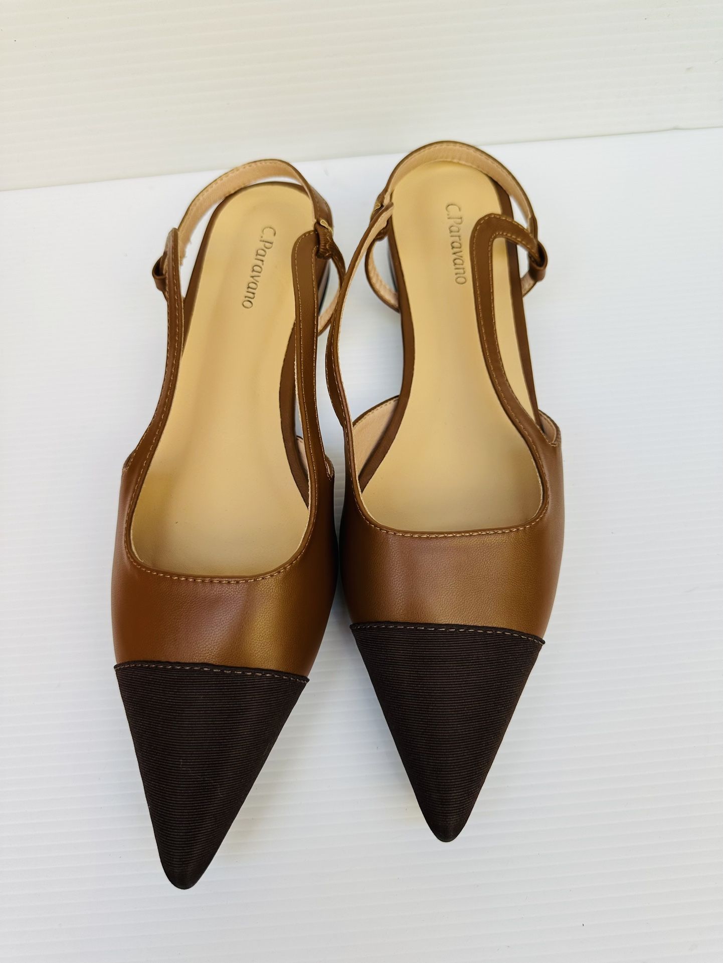 C.Paravano Women's Slingback | Leather Slingback Flats size 40.5 US 9.5