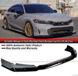 25-26 Honda Civic Yofer V2 Urban Gray / Black Front Bumper Lip