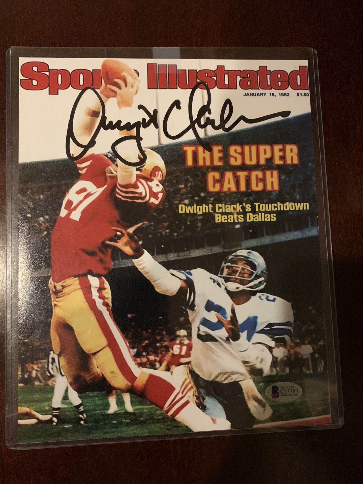 Dwight Clark autographed/signed 49ers the catch 8x10 BGS authenticated NFL Man Cave