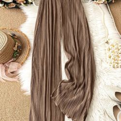 Tan Flowy Dress Pant