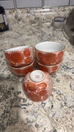 Made in Japan Floral Porcelain Tea Cups Set