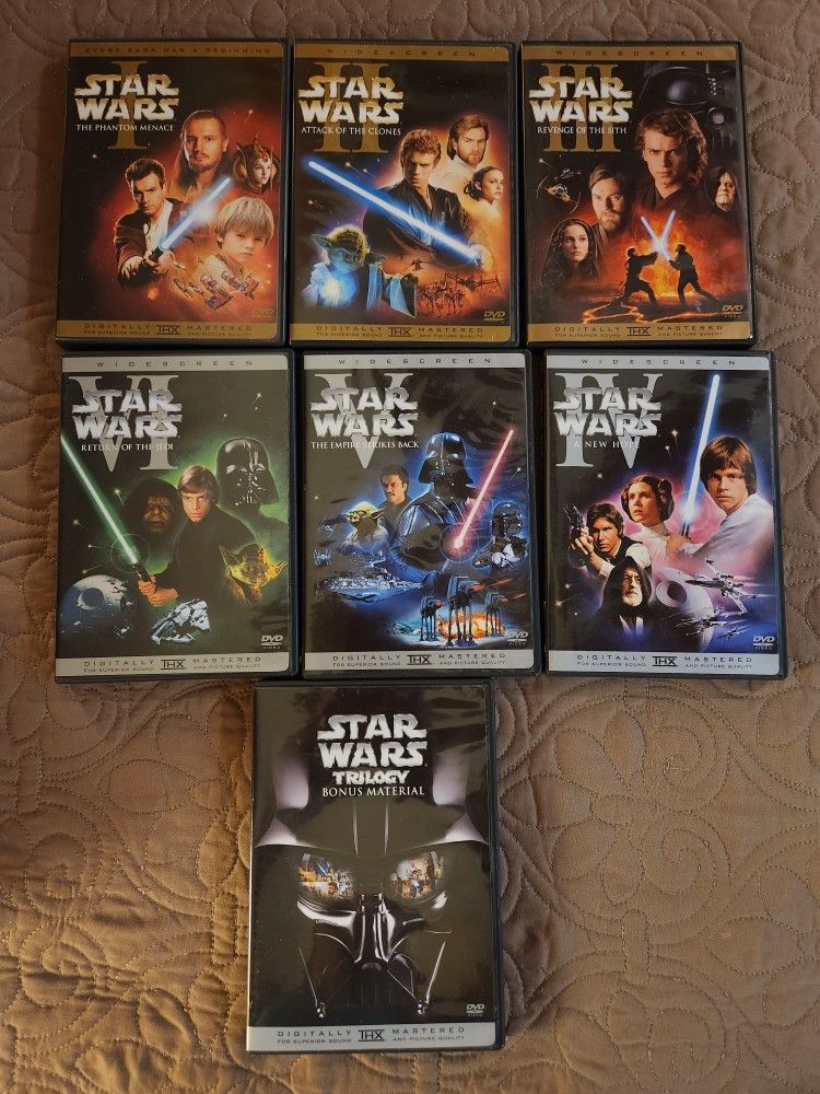 Star Wars I thru VI DVD collection sold as a set Read description for details all for $40