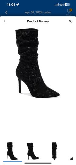 Black Rhinestone Boots