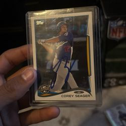 Corey Seager Signed Baseball Card Auto 2014 Pro Debut 
