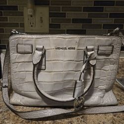 Michael Kors Grey Croc Leather Handbag Purse