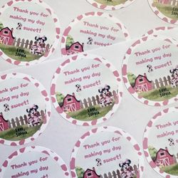 Minnie Mouse Pink Farm Birthday Stickers - 