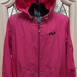 Womens Fila Sport Hot Pink Lightweight Hoodie Windbreaker Size  Small