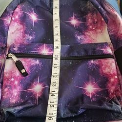 Purple Pink Black Galaxy Backpack 