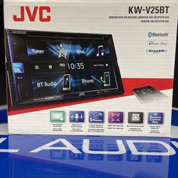 Brand New, JVC KW-V25BT 2-DIN 6.2" WVGA Multimedia Bluetooth Receiver featuring Clear Resistive Touch Monitor, 13-Band EQ, VC Remote App, and Sirius-X