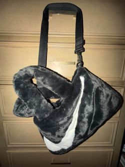 Nike faux fur duffle bag