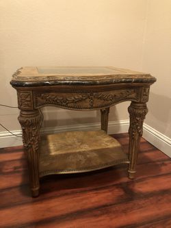 Schnadig Furniture Set of 3! Hand carved wood