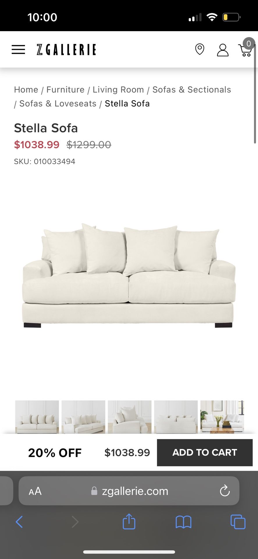 Z Gallerie Couch/sofa for Sale in Town 'n' Country, FL OfferUp