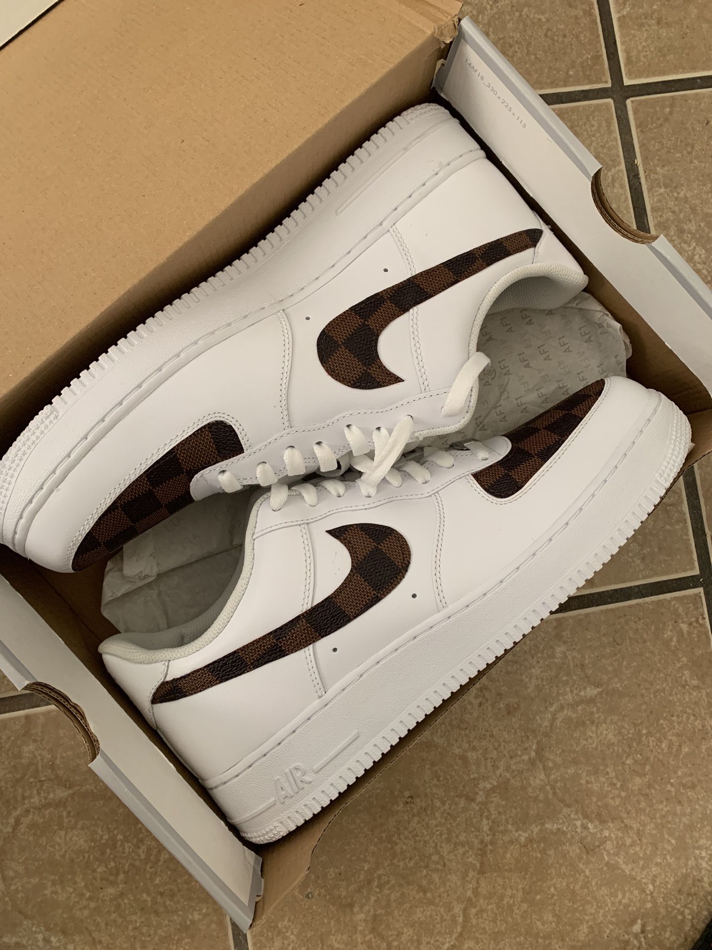 Custom Nike Air Force 1 “Brown Damier Louis Vuitton” for Sale in Los  Angeles, CA - OfferUp