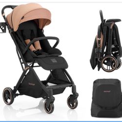 Gromast Gravity Folding Baby Stroller -Khaki