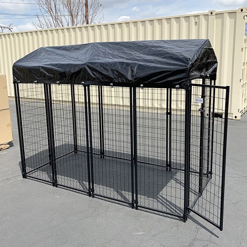 New in box $290 Large Heavy Duty Kennel with Cover Dog Cage Crate Pet Playpen (8’L x 4’W x 6’H) 