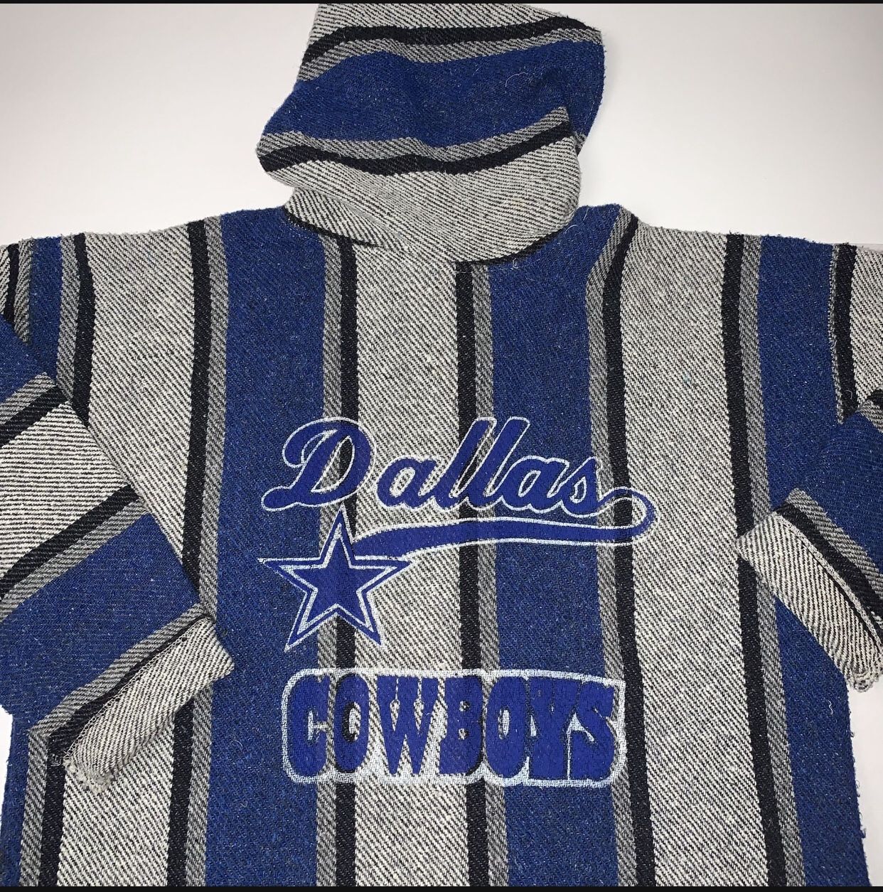 Dallas Cowboys NFL Football Hoodie Sweater Pullover Poncho Baja Mexican Mexico Surfer Hippie