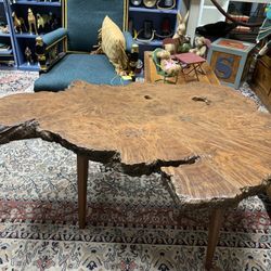 Live Edge Wood Slab Coffee Table 