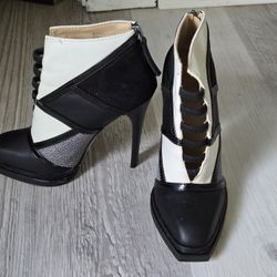Black/White Booties