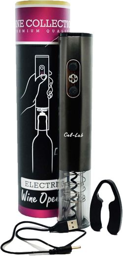 Cel-Lab Master Culinary Rechargeable Electric Wine Opener Set - USB Charger - Automated Corkscrew Rechargeable Electric Wine Opener and Foil Cutter Ki