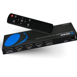OREI 4K 4x1 HDMI Switcher, Switch between 3 Input, 1 x Soundbar to 1 TV eARC/ARC - HDMI 2.0, Dolby Atmos Passthrough CEC, HDR10, Dolby Vision