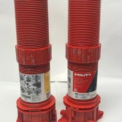 Lot of (2) HILTI CP 680-P 2" Cast-In Firestop Device with Extension Tube 14in Tall