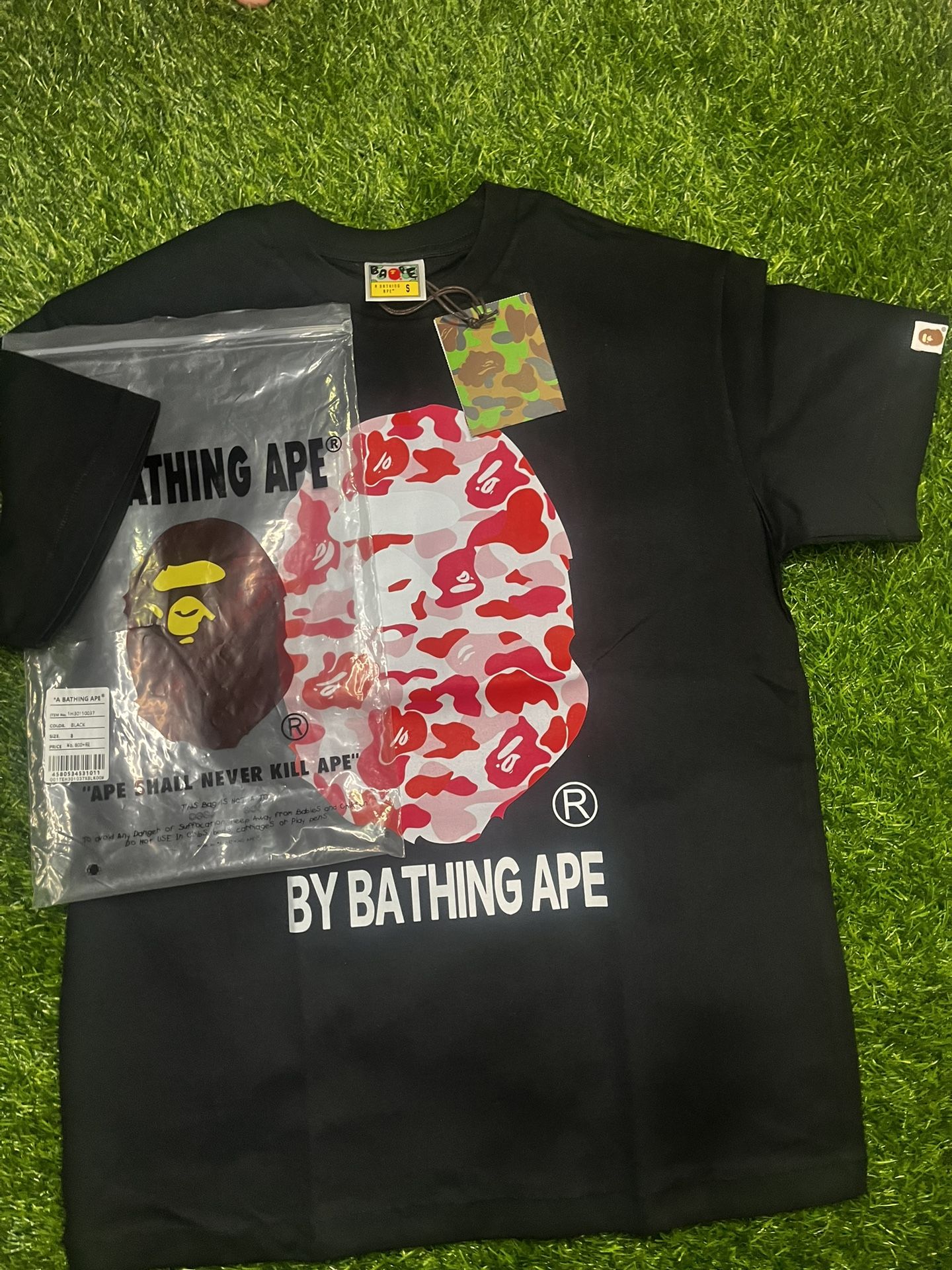 Black And Pink Camo Bathing Ape T Shirt Size Small