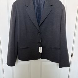 Tessuti Stretch Black Single Breasted Blazer Jacket Size 14-16
