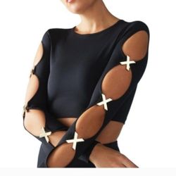 New Savage X Fenty Black Crop Small Top