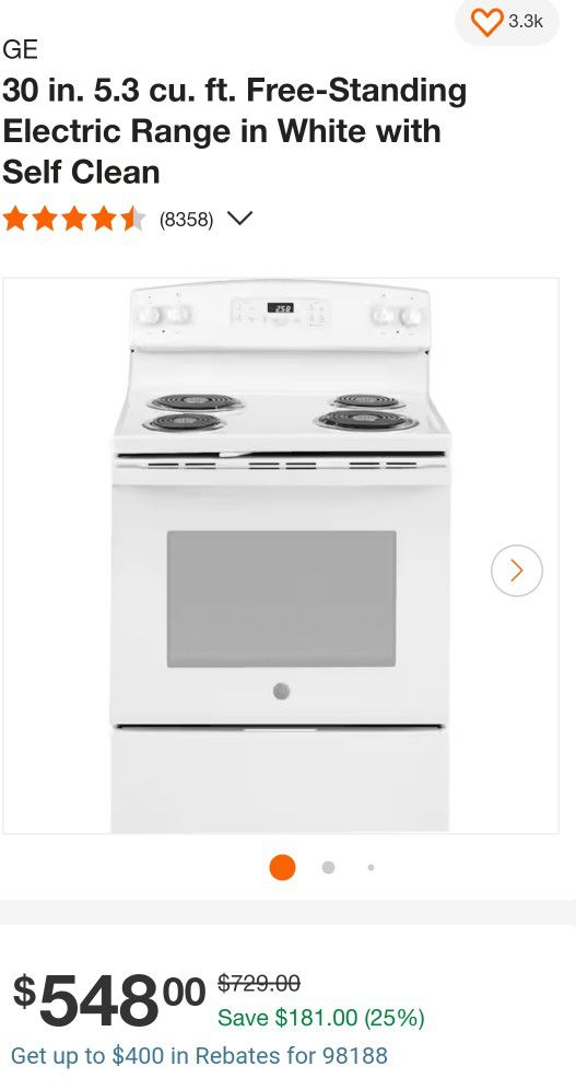 Gl Electric Range Absolutely New (No Open Box)$420