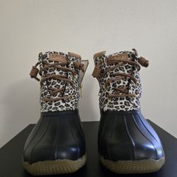 Sperry Womens Duck Boots - Size 7 Leopard Print