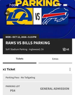Parking Pass:  LA Rams versus Buffalo Bills