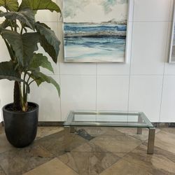Luxury Glass Coffee Metal Table 