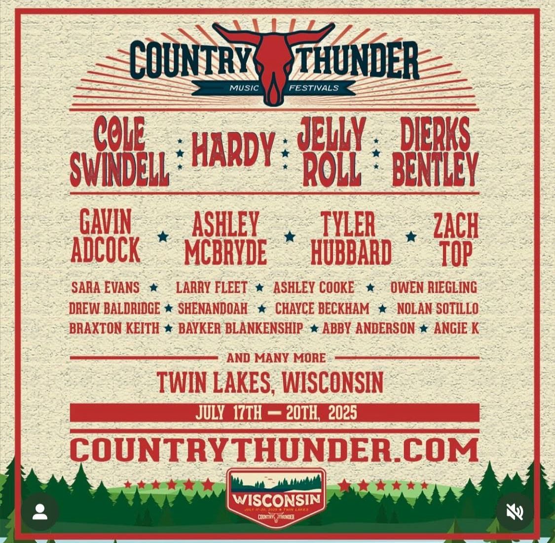 Country Thunder, Twin Lakes, Wi July 17-20th