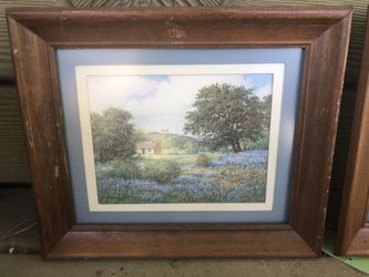 2 matching bluebonnet pictures