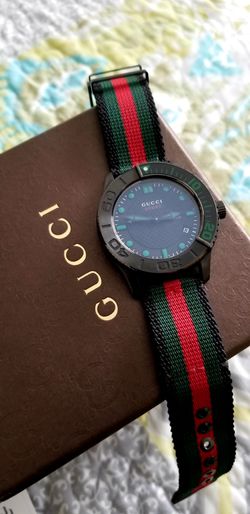 GUCCI G Timeless Nylon strap Men s watch YA126229 100 AUTHENTIC for Sale in Hayward CA OfferUp