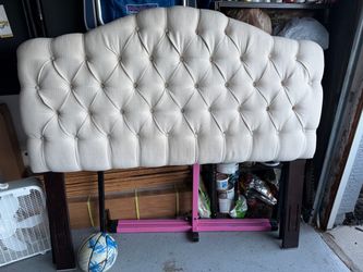 Adjustable Ivory Button Tufted Headboard