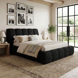 Queen bed frame -ContemporaryHematite Black mattress not included