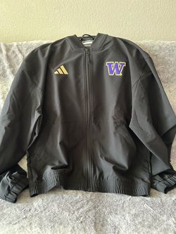 Washington Huskies Adidas full zip jacket black size medium NWOT