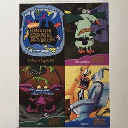 Nickelodeon Fleer Ultra AAAHH!!! Real Monsters 1995 Card Promo Sheet