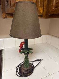 Tropical Parrot Palm Tree Table Lamp