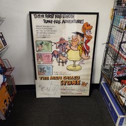 Original 1966 Flintstones Movie Poater With Sketch Artwork 