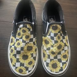Girls Checkered Vans Size 1