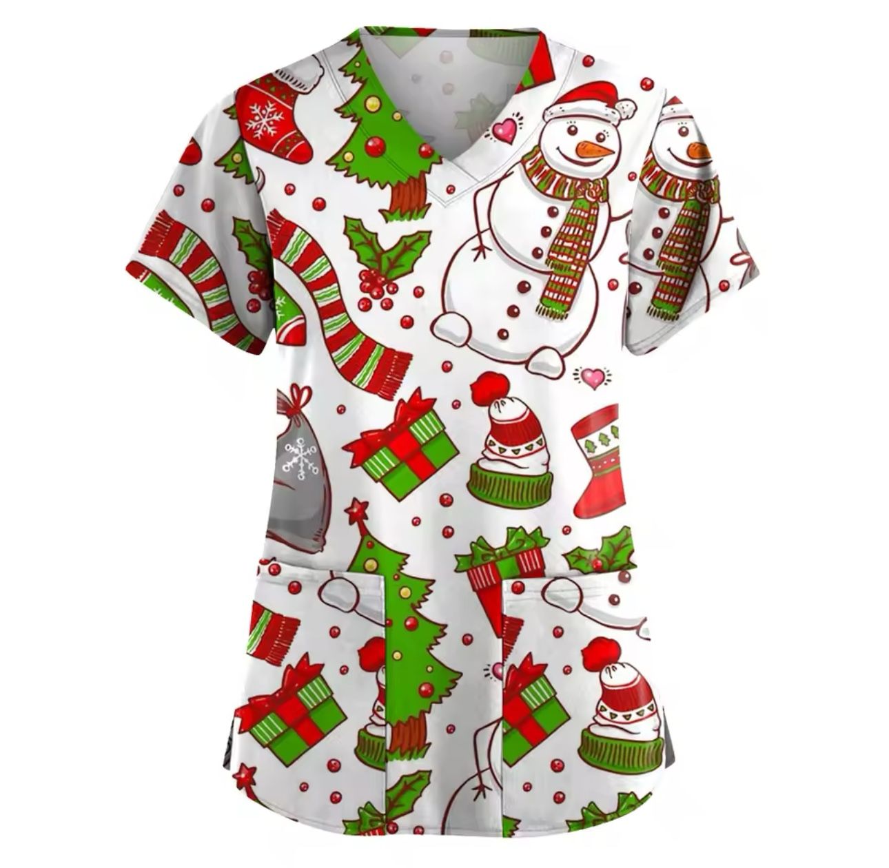🎅 Christmas Cheer Scrub Tops - Perfect for the Holiday Season! 🎄