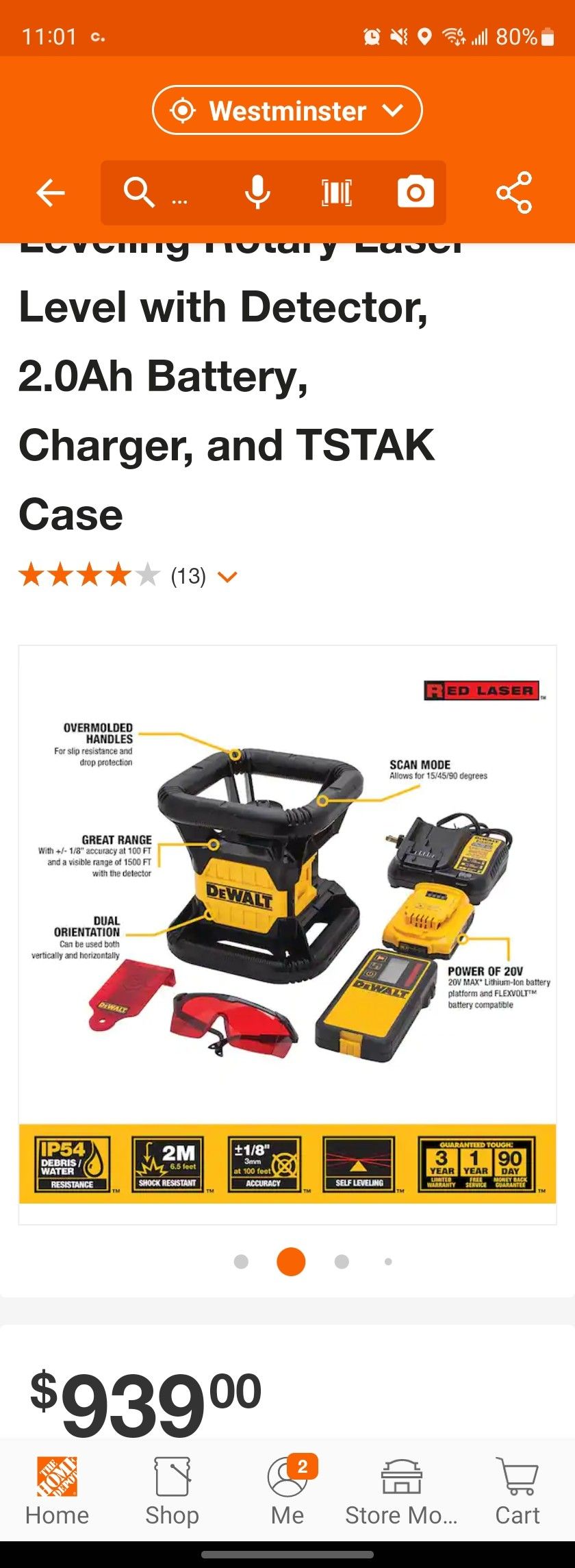 Dewalt Rotory Laser Dw074lr