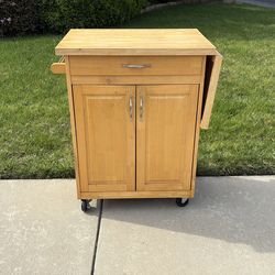 Free butcher block rolling kitchen cart - today only!