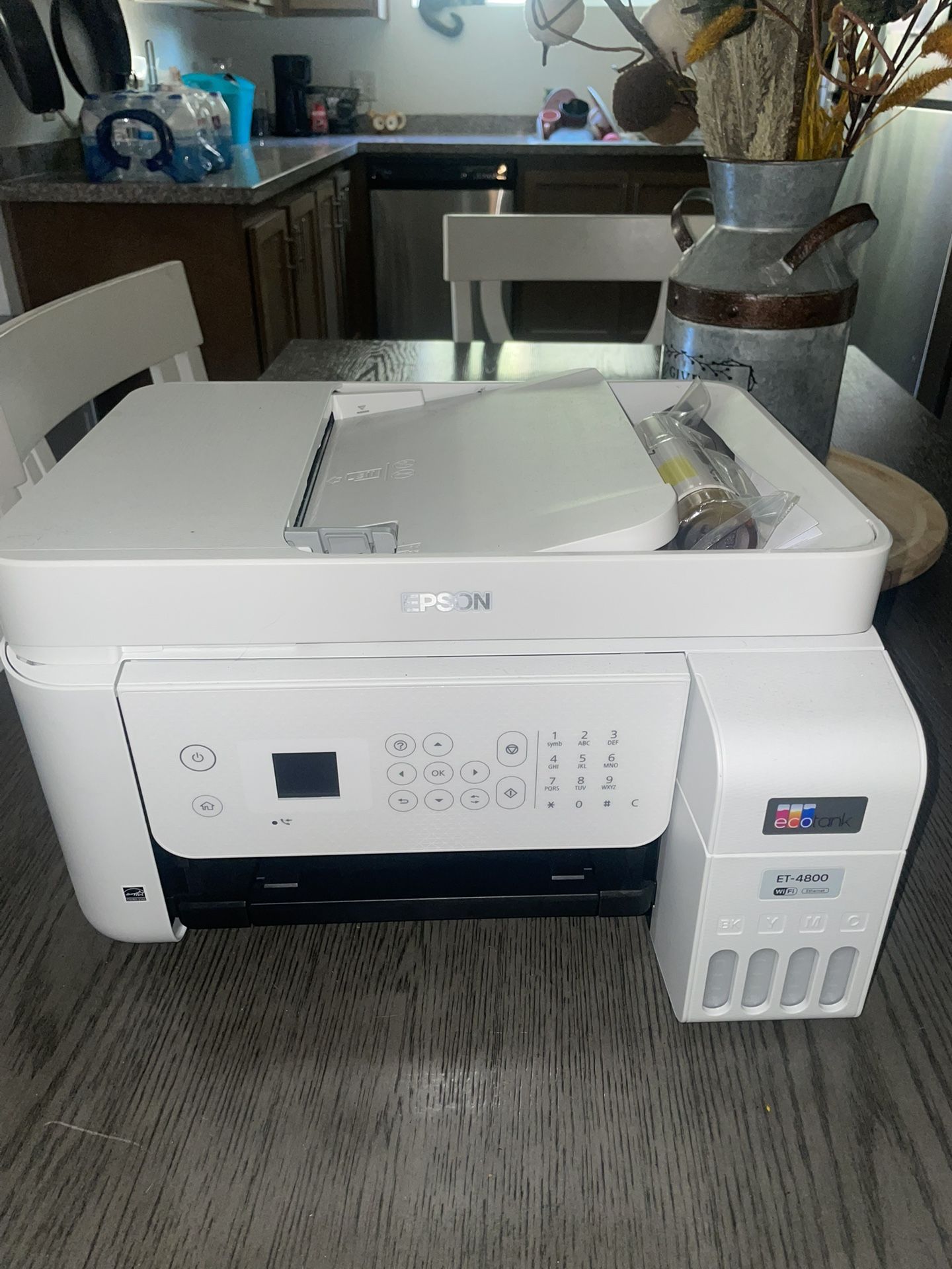 Epson EcoTank ET-4800 Wireless pertank Printer with Scanner, Copier, Fax, ADF and Ethernet – White